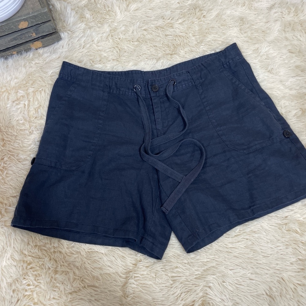 Juicy Couture Black Drawstring Linen Casual Shorts